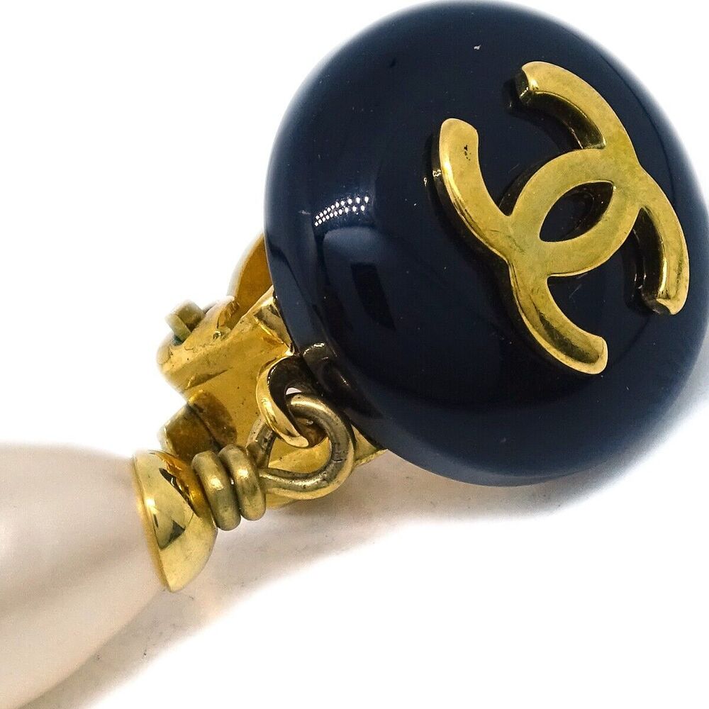 Chanel Artificial Pearl Dangle Earrings #124668C10B - Picture 2 of 4